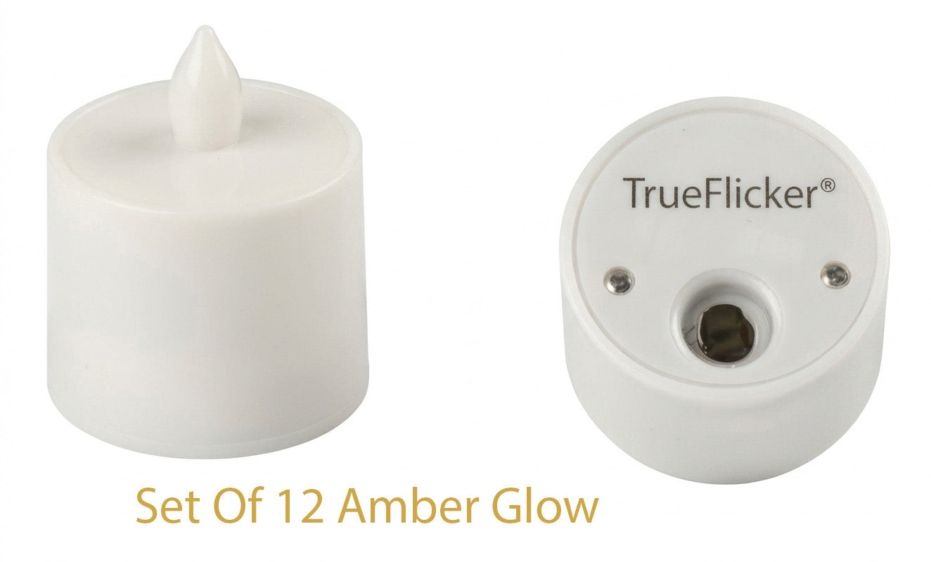 Replacement Rechargeable Tea Light (Set 12) Amber Glow